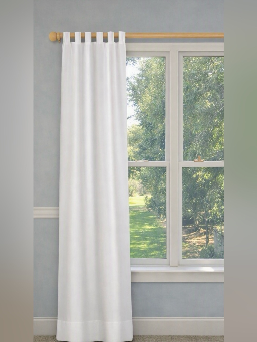 White Tab Top Curtain